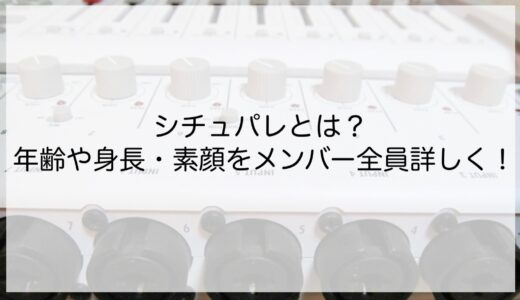 シチュパレとは？年齢や身長・素顔をメンバー全員詳しく！